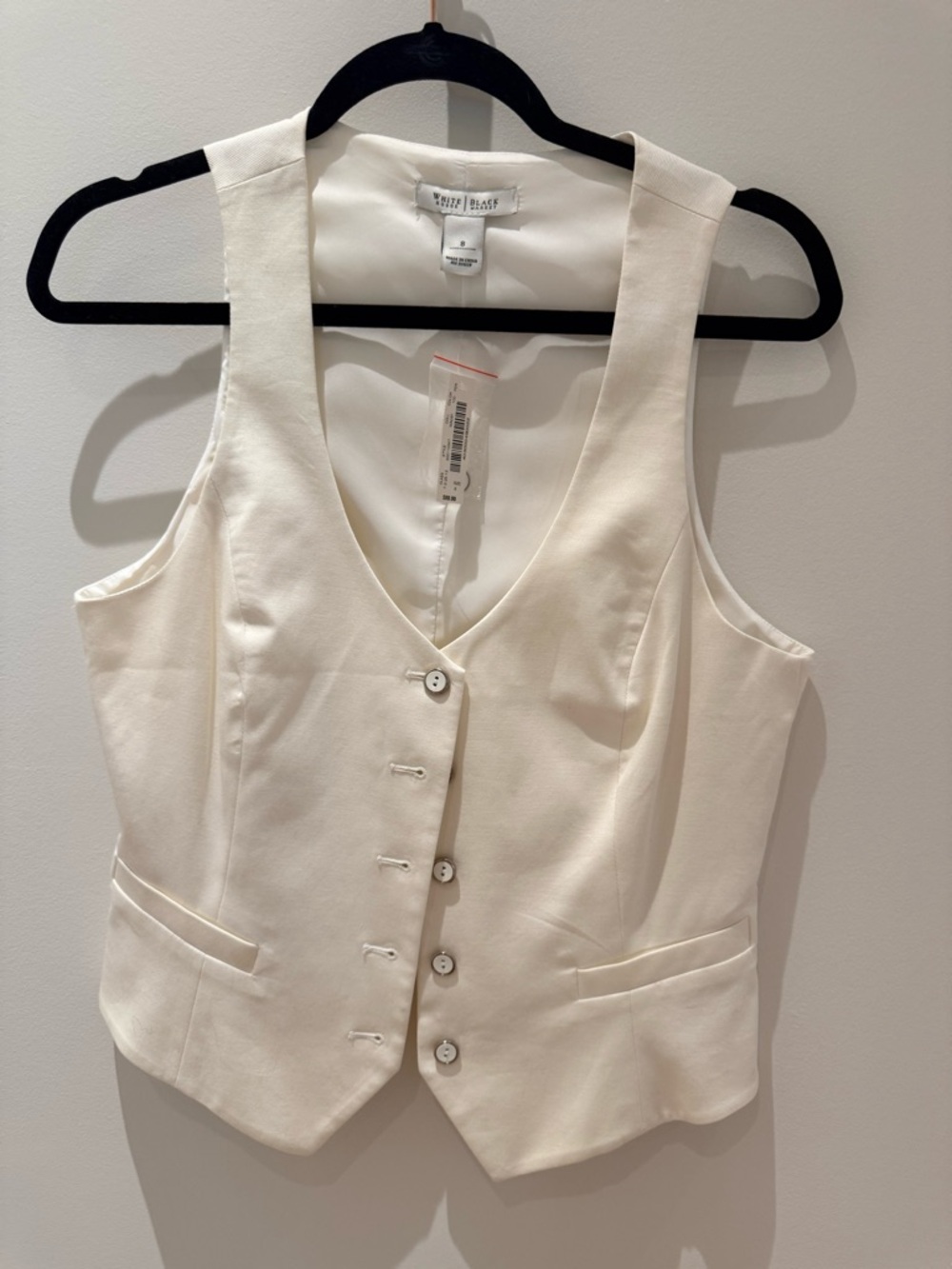 White House Black Market Ivory Tailored Vest